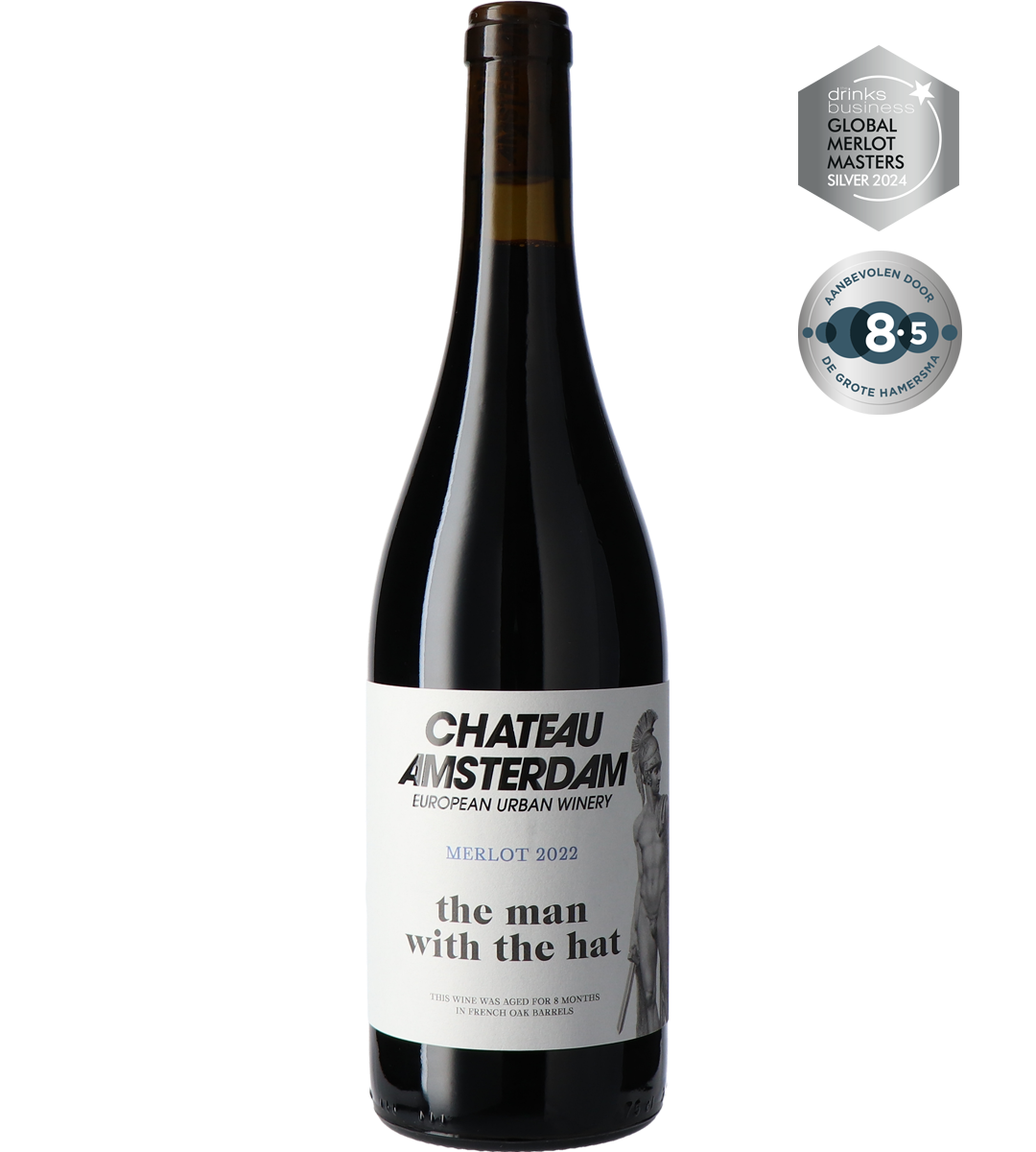 Chateau Amsterdam - The Man with the Hat - Merlot - Global Merlot Masters Award - 8.5 Grote Hamersma